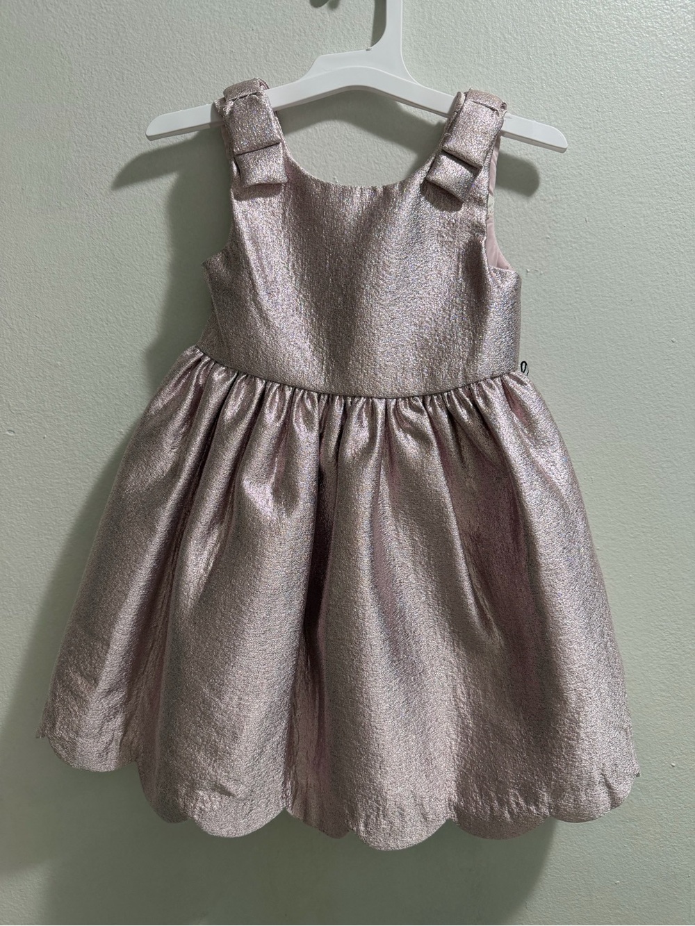 Target Girls Metallic Pink Bow-Shoulder Party Dress
